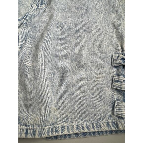 Vintage Stefano 80s Bows Acid Wash Jean Shorts High Rise Women’s Tag Size 18 - Picture 2 of 10
